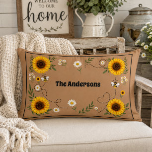 Coussin Rectangle Tournesol Personnalisé