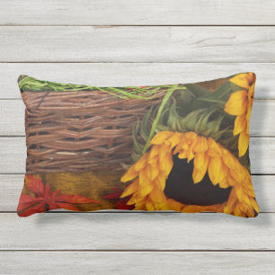 Coussin Rectangle Tournesols de récolte de chute