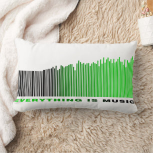 Coussin Rectangle Tout est Musique Texte Chanson Lecteur Vert Barcod