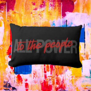 Coussin Rectangle Tout pouvoir au peuple Jetez l'oreiller - Bold
