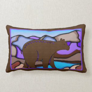 Coussin Rectangle Traces d'ours