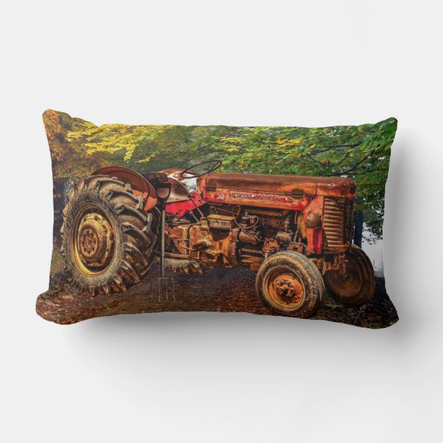 Coussin Rectangle Traceur de la ferme rouge (Recto)