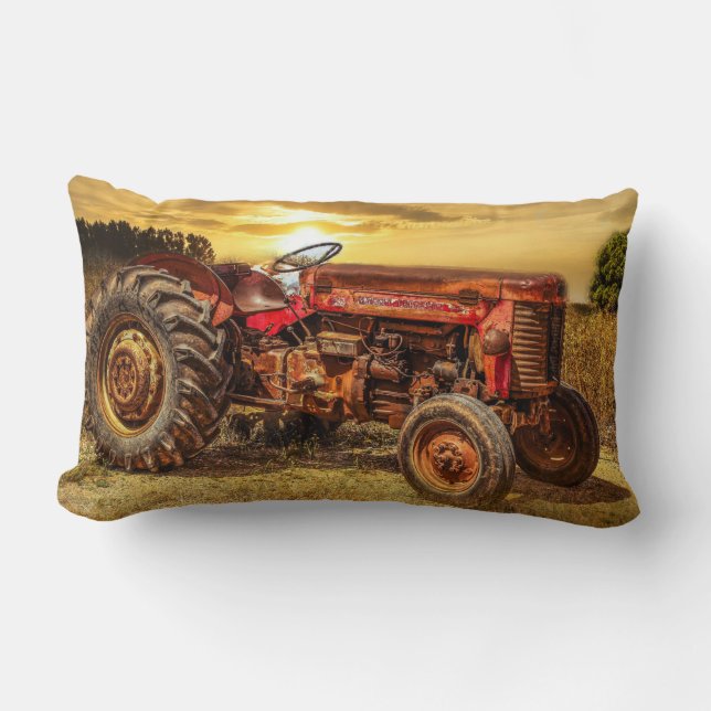 Coussin Rectangle Traceur de la ferme rouge (Recto)