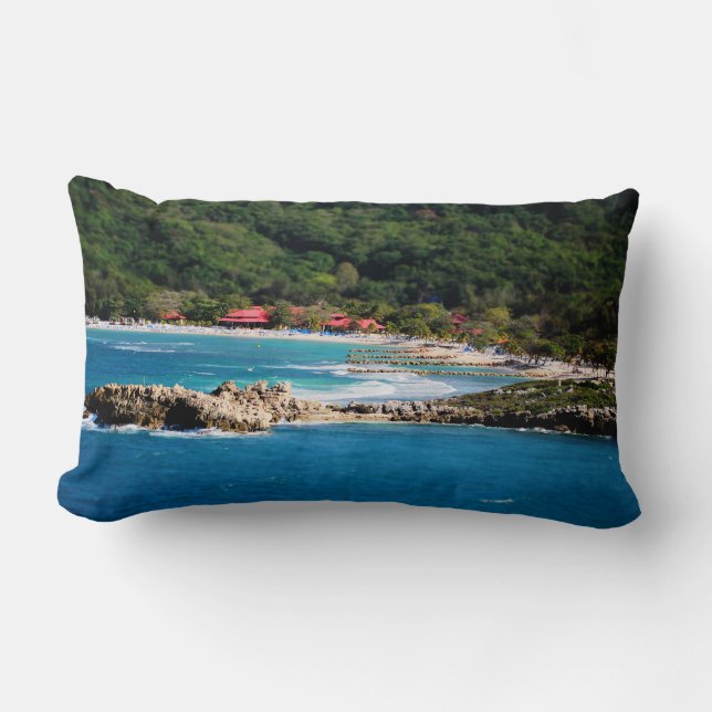 Coussin Rectangle Tranquil Island Paradise Labadee Haïti (Recto)