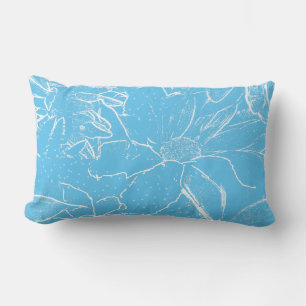Coussin Rectangle Transparence du paquet blanc floral -bleu