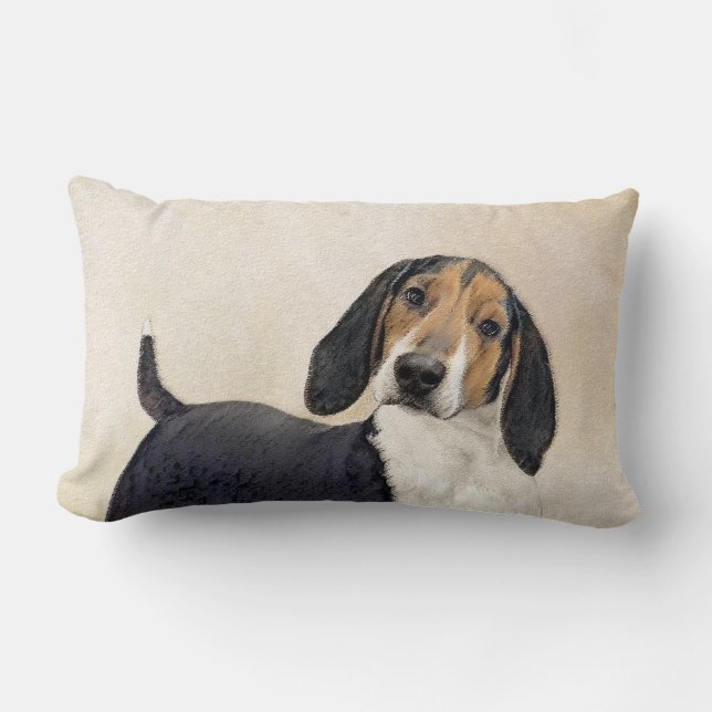 Coussin Rectangle Treeing Walker Coonhound Peinture - Art original (Recto)