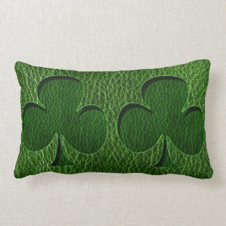 Coussin Rectangle Trèfle irlandais simili cuir