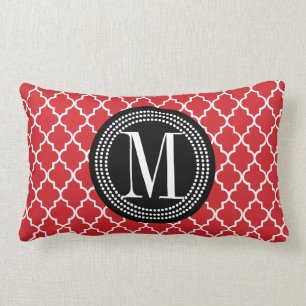 Coussin Rectangle Trellis marocain rouge chic personnalisé