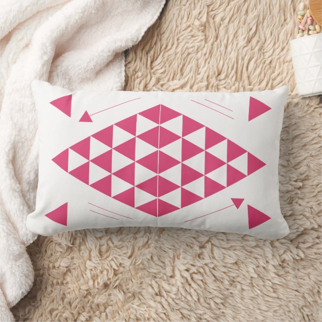 Coussin Rectangle Triangles géométriques roses (Couverture)
