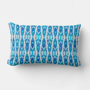 Coussin Rectangle Tribal Batik - Sapphire Blue et Silver Grey