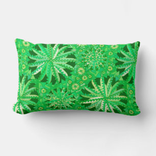 Coussin Rectangle Tribal Mandala Print, Emerald et Lime Green