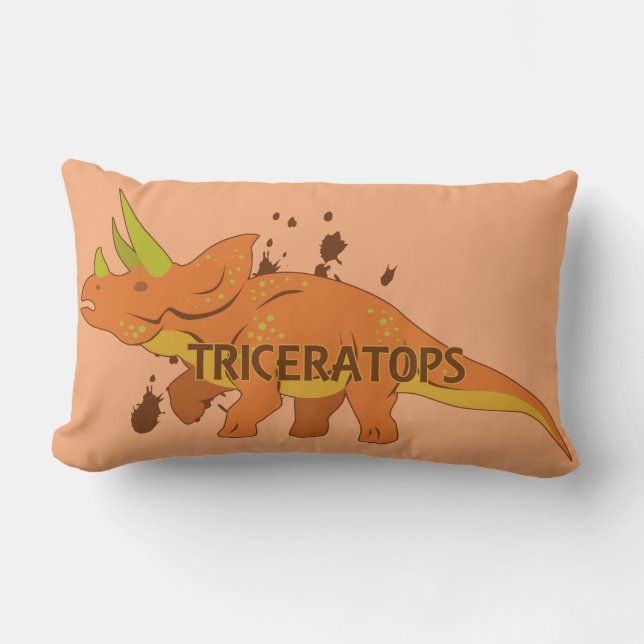 Coussin Rectangle Tricératops (Recto)