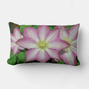 Coussin Rectangle Trio de Clematis Pink and White Spring Vine