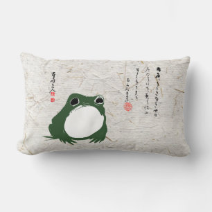 Coussin Rectangle Triste grenouille japonaise crapaud du XIXe siècle