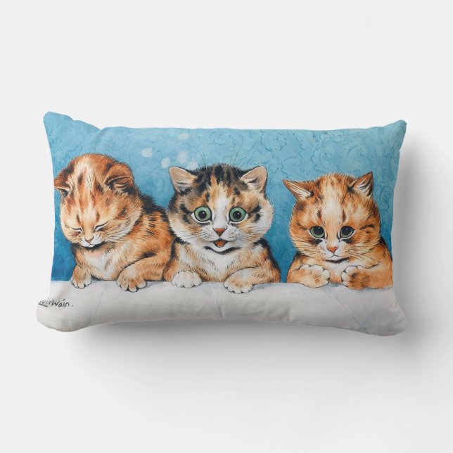 Coussin Rectangle Trois Chatons, Chat, Louis Wain (Recto)