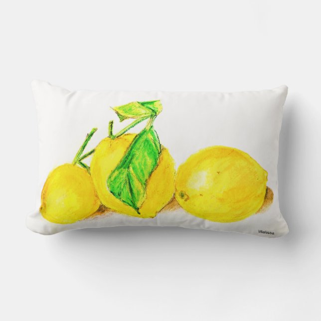 Coussin Rectangle trois citrons (Recto)
