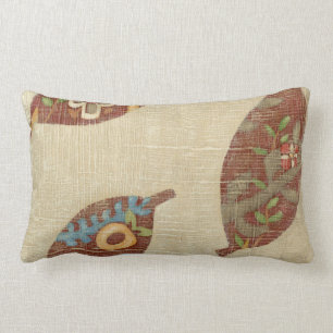 Coussin Rectangle Trois Feuilles sur l'Arrière - plan Texture Linen