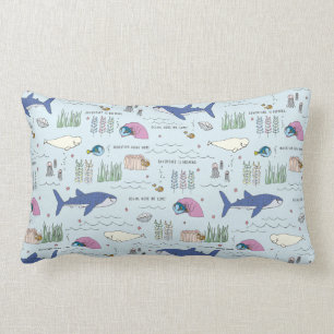 Coussin Rectangle Trouver le Motif Dory Blue Cartoon