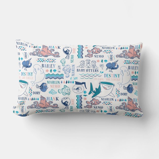 Coussin Rectangle Trouver le Motif Dory Pastel (Recto)