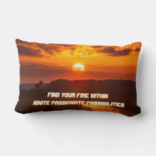 Coussin Rectangle "Trouvez Votre Feu Intérieur"