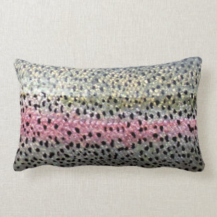 Coussin Rectangle Truite arc-en-ciel et truite Brown