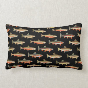 Coussin Rectangle Truite Galore noire