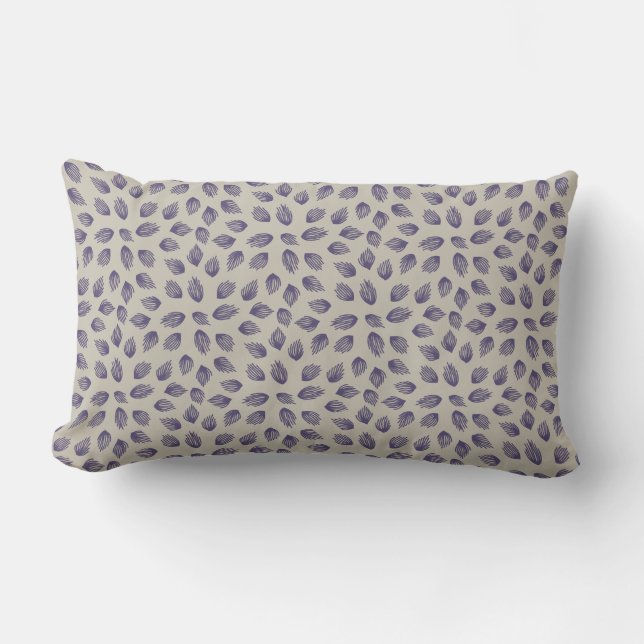 Coussin Rectangle Tufts floraux mauves fumés et taupes sans soudure (Recto)