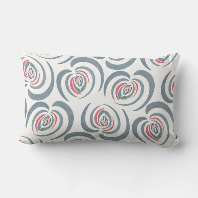 Coussin Rectangle Tulipe bleue  (Verso)
