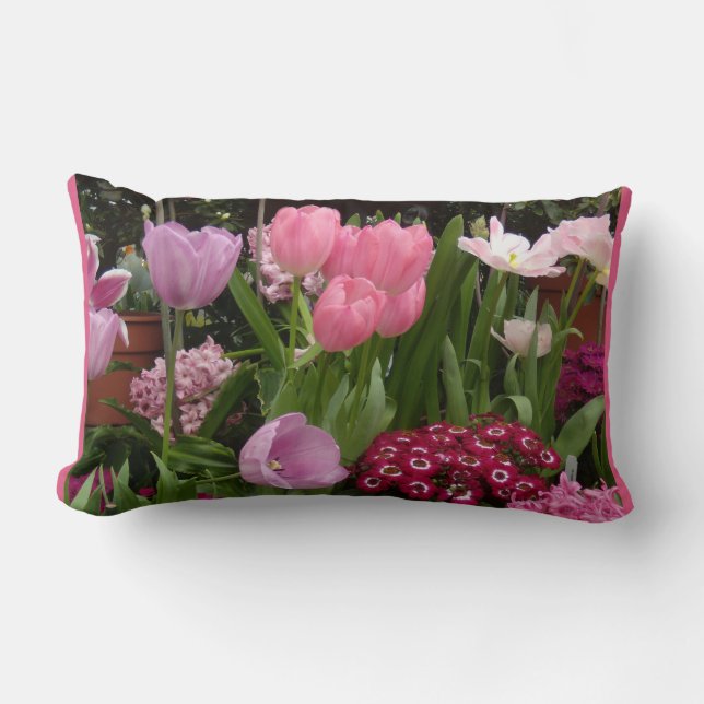 Coussin Rectangle Tulipes Daisies Hyacinths (Recto)