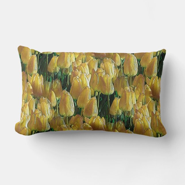 Coussin Rectangle Tulips Sunshine Yellow (Recto)