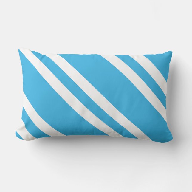Coussin Rectangle Turquoise et blanc rayé (Recto)