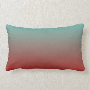 Coussin Rectangle Turquoise Rouge Ombré
