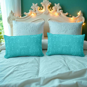 Coussin Rectangle Turquoise sarcelle aqua motif damassé