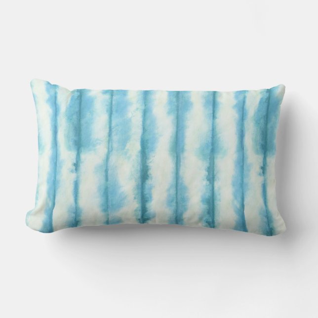 Coussin Rectangle Turquoise Shibori Tie Dye (Recto)