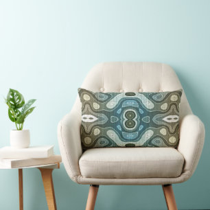Coussin Rectangle Turquoise Turquoise bleu gris Brown Hip Bohemian A