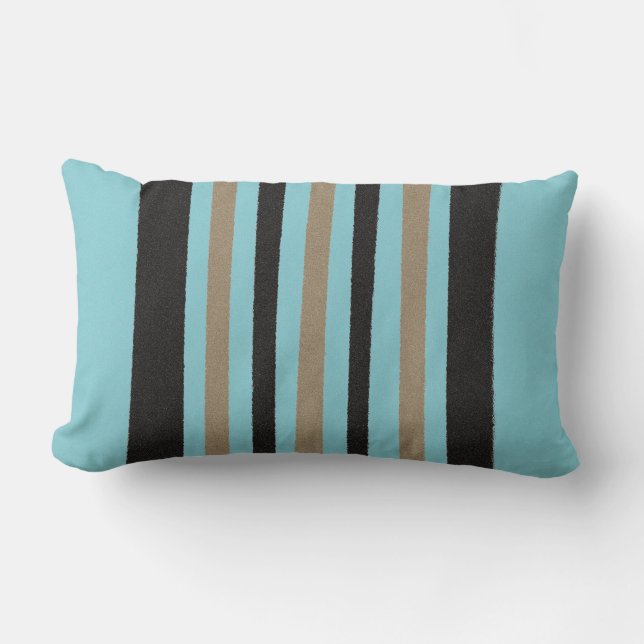 Coussin Rectangle Turquoise Vert Bleu Jaune Abstrait Motif (Recto)