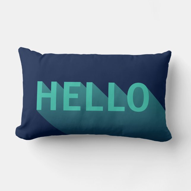 Coussin Rectangle Typographie moderne de Teal de bleu marine et (Recto)