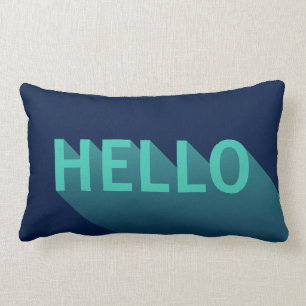 Coussin Rectangle Typographie moderne de Teal de bleu marine et
