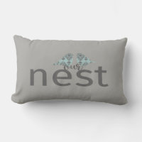 Typographie "Notre nid" Inséparables gris et bleu