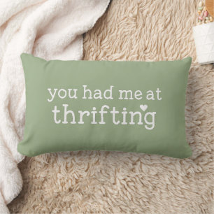 Coussin Rectangle Typographie Rétro Vert Sauge & Cœur 
