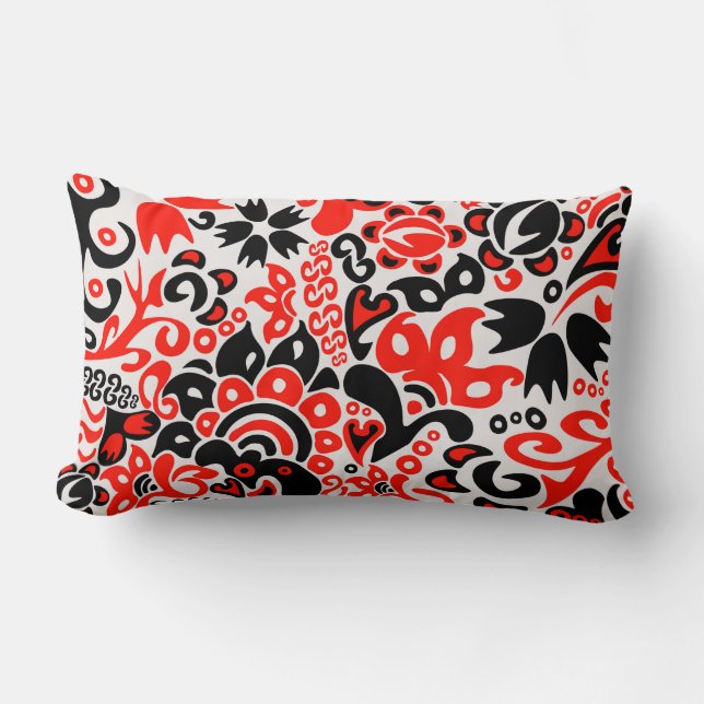 Coussin Rectangle Ukrainian ethnic folk art floral pattern absrtact  (Recto)