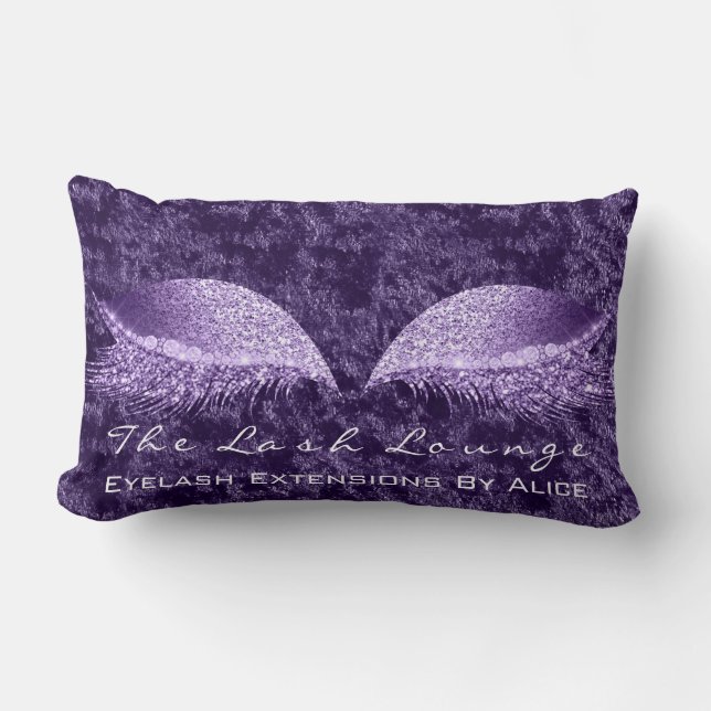Coussin Rectangle Ultra Violet Velvet Parties scintillant maquillage (Recto)