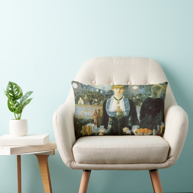 Coussin Rectangle Un bar aux Folies Bergere par Edouard Manet (Chaise)