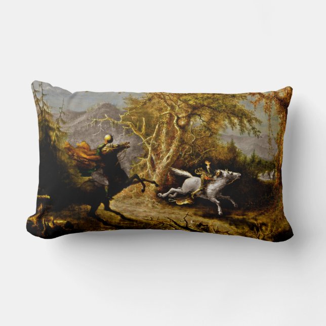 Coussin Rectangle Un cavalier sans tête poursuivant la grue Ichabod (Recto)