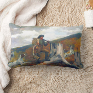 Coussin Rectangle Un chasseur et chiens Winslow Homer Vers 1891
