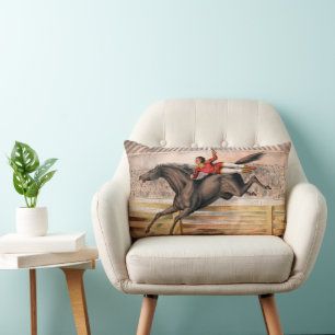 Coussin Rectangle Un Interprète De Cirque À Cheval De Voûte
