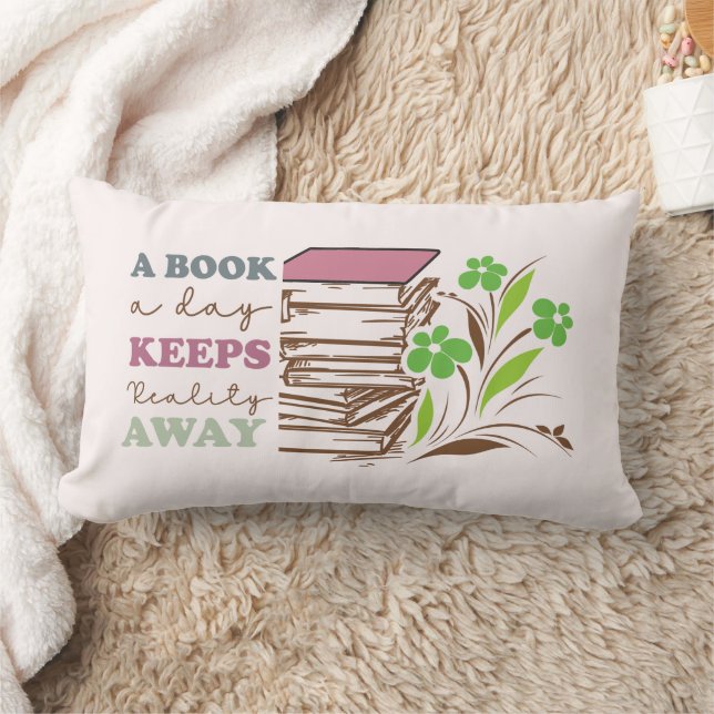 Coussin Rectangle Un Livre Par Jour Empêche La Réalité (Couverture)
