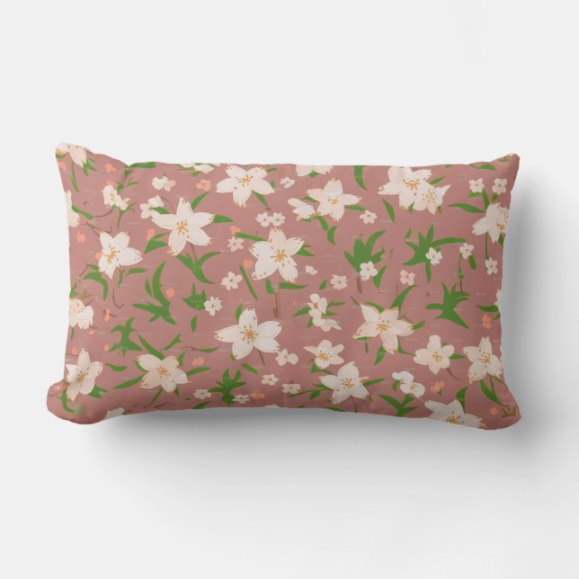 Coussin Rectangle Un motif floral délicat (Recto)