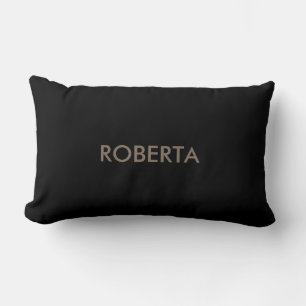 Coussin Rectangle Unique moderne Black Grey Ajouter son propre nom