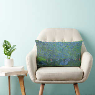 Coussin Rectangle Unterach am Attersee de Klimt, Art nouveau vintage